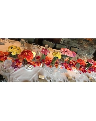 Reception Tablescape Flower Arrangement