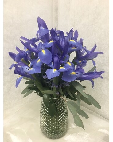 Iris Vase Flower Arrangement