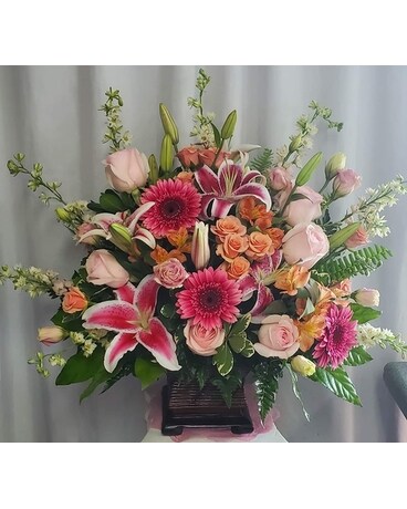 Serene Sunset Flower Arrangement