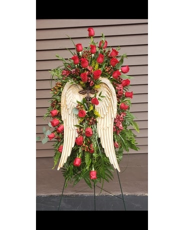 On The Wings of an Angel Spray Sympathy Arrangement