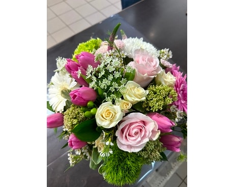 Pink, White, Green Beauty Flower Arrangement