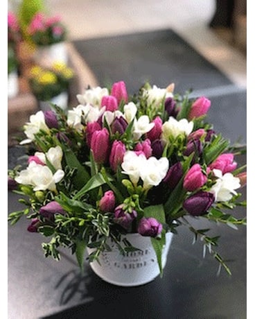 Freesias and tulips Flower Arrangement