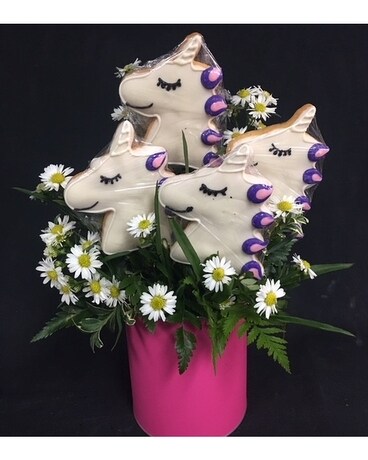 4 Unicorn Cookies bouquet Custom product