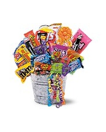 Junk Food Bucket - by Portland Coffee Shop Flower Arrangement
