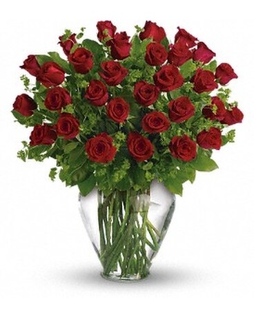 30 Long Stem Red Roses Flower Arrangement