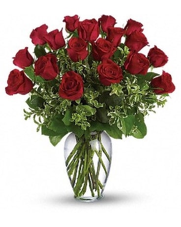 18 Long Stem Red Roses Flower Arrangement