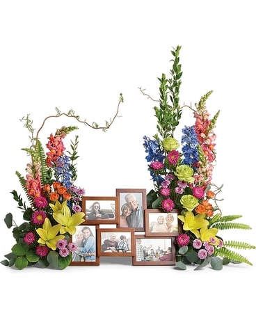 Loving Farewell Photo Tribute Bouquet Sympathy Arrangement