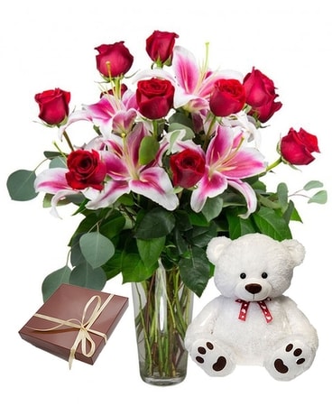 Valentine Love Trio Flower Arrangement