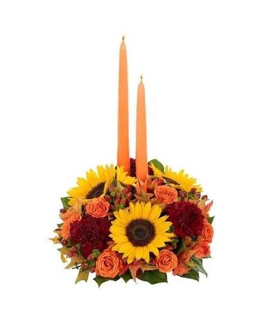 Fall Abundance Centerpiece Flower Arrangement