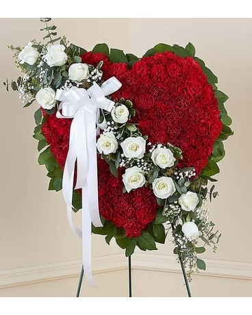 Floral Heart Tribute Sympathy Arrangement