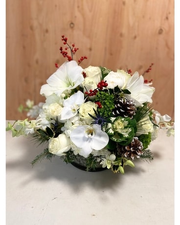 Seasons Greetings Flower Arrangement
