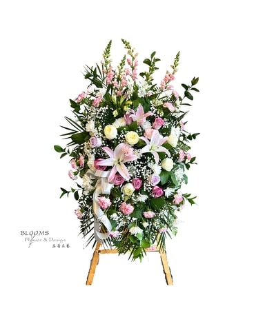Simply Elegance Standing Spray Funeral Arrangement