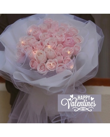 White Chiffon Roses Bouquet