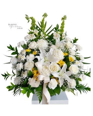 Divine Peace Flower Basket Sympathy Arrangement