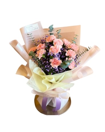 Mother's Day Carnation and Baby's Breath Bouquet Bouquet