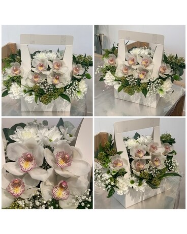 Flower box in whites & greens Flower Arrangement