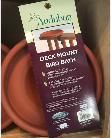 AUbubon Deck Mount Bird Bath Gifts