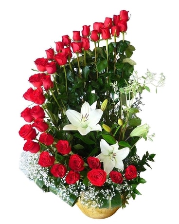 Half Heart Flower Arrangement