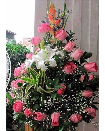 Pink Spiral Flower Arrangement