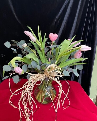 Assorted Tulip Vase Flower Arrangement