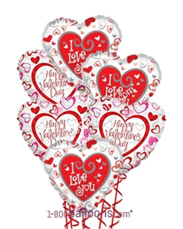 Valentine I Love You Balloon Bouquet