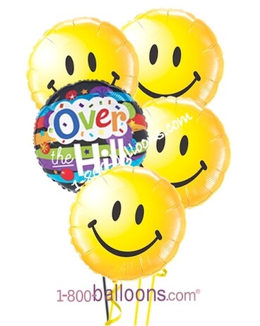 Over the Hill with Smiles Balloon Bouquet