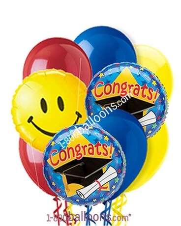 Congrat Grad and Smiles Balloon Bouquet