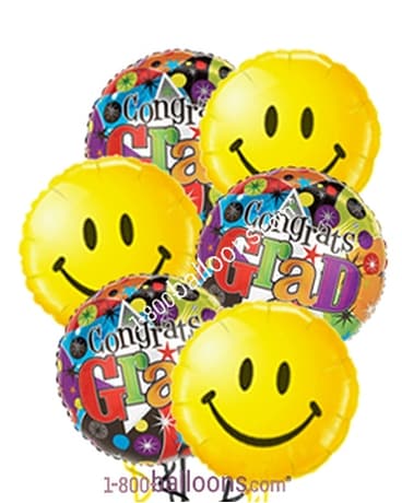 Congrats Grad and Smiles Basket Arrangement