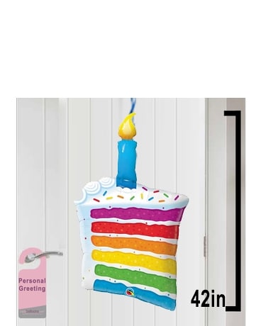 Huge Slice of Cake Door Mailoon! Balloon Bouquet
