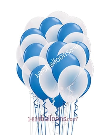 Blue and White Latex Balloon Bouquet