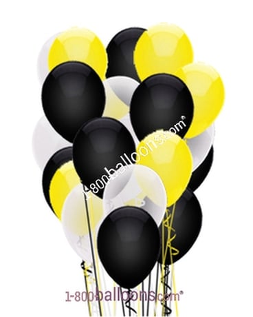 Black, White and Yellow Latex Balloons Balloon Bouquet