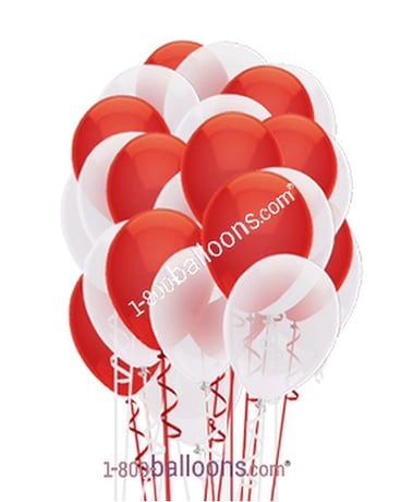 Red & White Latex Balloons Balloon Bouquet