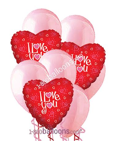 Shimmering Hearts Balloons Balloon Bouquet