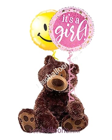 Girl Bear Balloon Bouquet