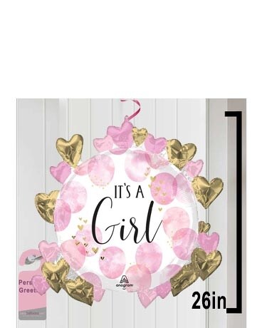 Huge It's A Girl Door Mailoon! Balloon Bouquet