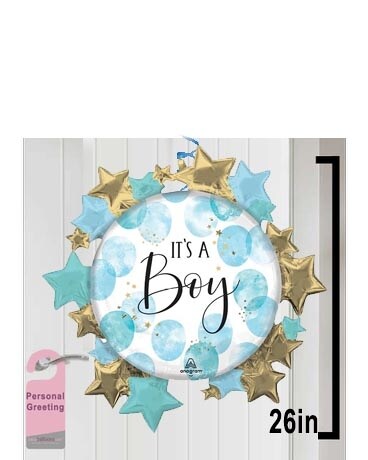 Huge It's A Boy Door Mailoon! Balloon Bouquet