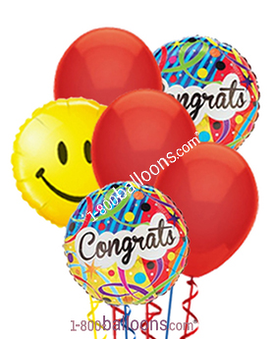 Congratulations And Smiles Balloons Balloon Bouquet
