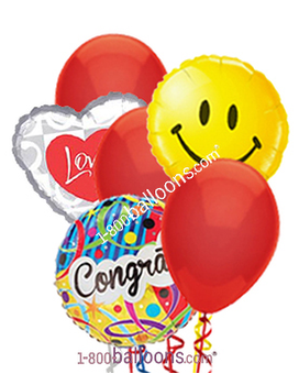 Congrats Love & Smiles Balloons Balloon Bouquet