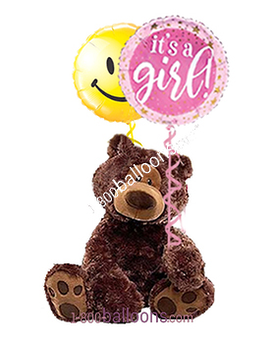 Girl Bear Balloon Bouquet