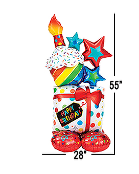 Giant Happy Birthday Stack Balloon Bouquet