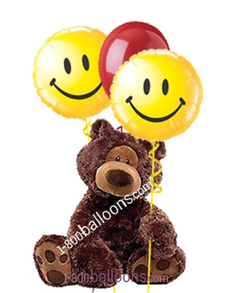 Get well soon balloon and teddy on sale