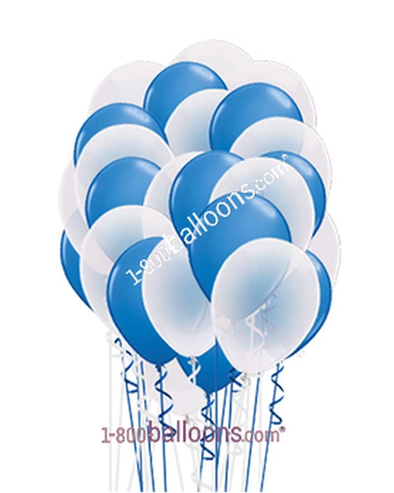 Blue and White Latex - 1-800 Balloons