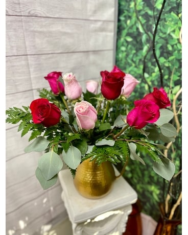 Pitcher of Gold Flower Arrangement