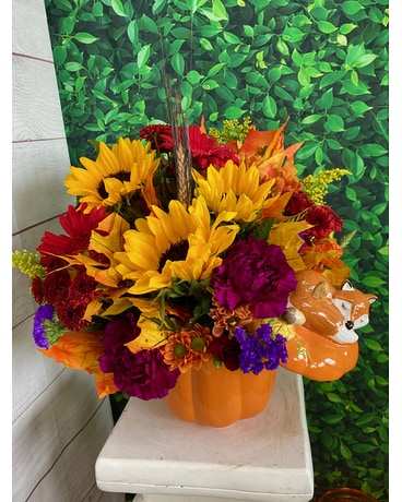 Foxy Pumpkin Flower Arrangement