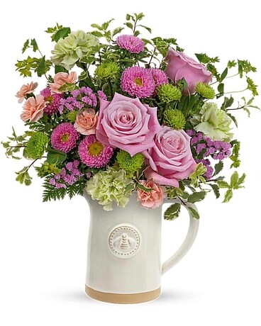 Teleflora's Artisanal Pitcher Bouquet Flower Arrangement
