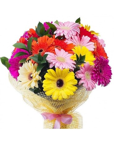 Gerbera Daisy Cut Bouquet by Lovebird Flowers Flower Arrangement