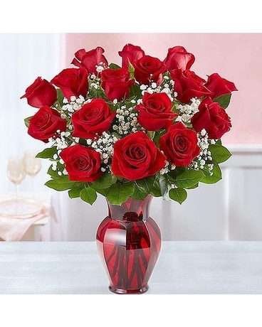 Crimson Rose Arrangement by Lovebird's Flowers Custom product