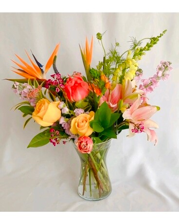 Brantford Blooms - Mum & The Tropics Flower Arrangement