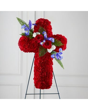 Faithful Hero Floral Cross Flower Arrangement