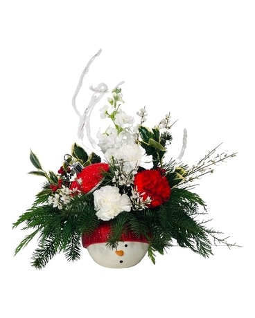 Snowman Christmas Flower Arrangement